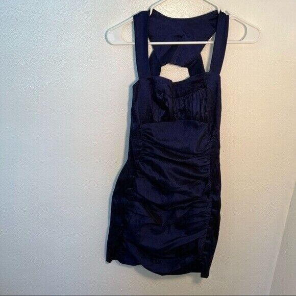 Cache Mini Dress Sleeveless Navy Blue Cage Back Sweetheart Neck 2 - Picture 2 of 12